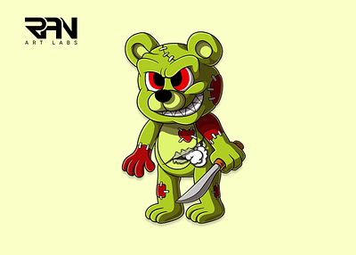 Cute evil teddy bear cartoon mascot character design cartoon character cartoon style cute mascot cute teddy bear evil teddy bear illustration mascot merchaindise t shirt teddy bear