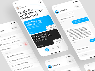 VenAI - AI Message Assistant ai ai app app app design artifical intellegance bot app chat app chat gpt chatting message ai message app mobile mobile app open ai smart app