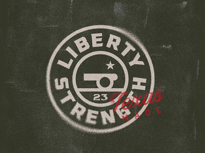 Liberty Strength | Circle Badge badge branding cannon fitness graphic design gun gym liberty logo mark start stength texas