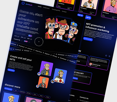 ArtVault - NFT Marketplace Landing design desktop nft ui ux web
