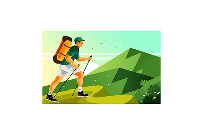 Backpacker Hiking Trekking climber