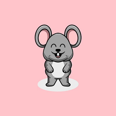 Cute Mouse Cartoon Illustration branding graphic design rat ui