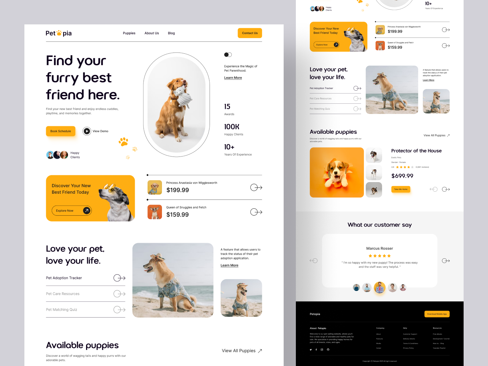 Pet Care Landing Page animal branding care cute design dog ecommerce falconthought fashion landing page modern page pet pet care landing page puppy shop store ui ux website