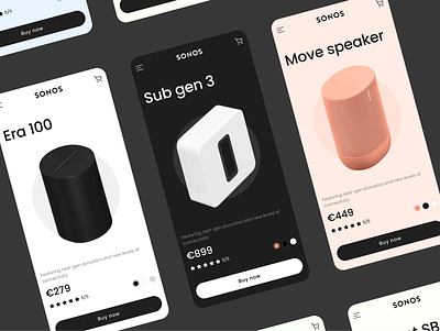 SONOS app app ecommerce minimalistic speaker technology ui uiux website