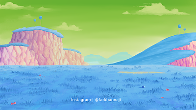 Namek Planet 2d background backgroundart backgroundillustration environtmentart illustration