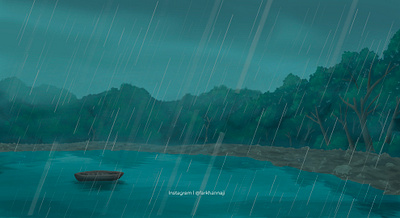 Rainy Lake backgroundart backgroundillustration