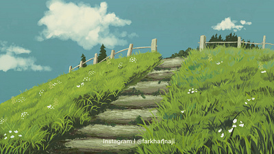 Lonely Hill 2d background backgroundart illustration