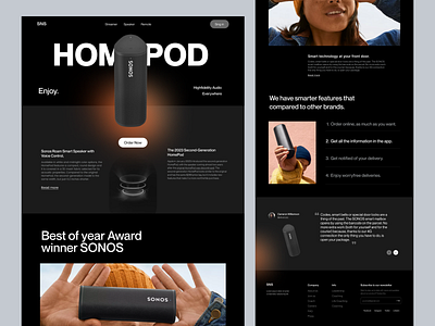 Homepod product landing page design ai app apple branding design graphic design home homepod landing page music product ui uidex website