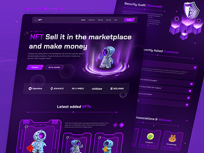 NFT Marketplace Landing Page Design cryptocurrency landing page landing page nft landing page design nft website