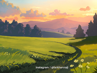 Sunset Vibes backgroundart backgroundartist backgroundillustration enviro environtmentart illustration