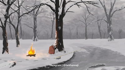 Snow Forest 2d backgroundart backgroundartist backgroundillustration environtmentart illustration