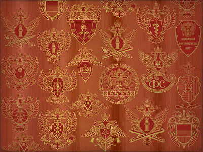 Russian heraldry coats of arms collection eagle freelance heraldry russian two headed vector