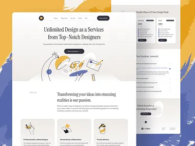 Outbox - Design subcriptions landing page agency branding clean design icon illustration landing page logo personal serif simple studio subsription ui ux webdesign website yellow