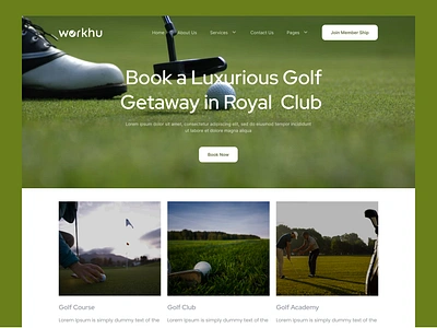 golf website design and landing page clean corporate website glofing golf golf balll golf club golfer gti luxury luxury people minimal pga pga tour responsive tournament travel villa volkswagen webdesign website