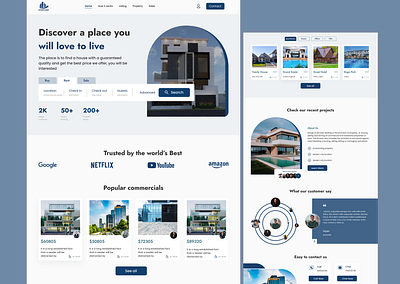 Real Estate Website Design application design bootstrap branding business css ecommerce website figma design fiverr graphics design html javascript landing page php psd to html psd to wordpress shopify ui design ux design website design wordpress