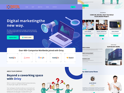 Digital Marketing agency agency business website creative design digital agency digital amrketin minimalism modern ui sass trending ui ui visibility website