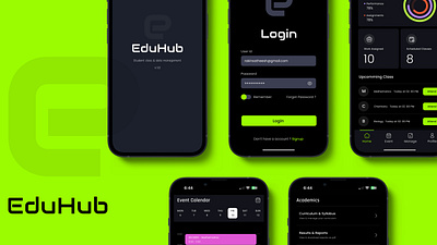 Edu - Hub dark theme dashboard education login uiux ux