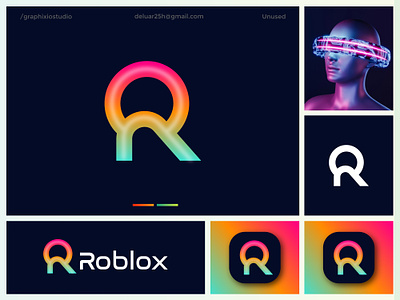 Roblox Logo Design, Letter R Tech Logo branding developer logo technical technology