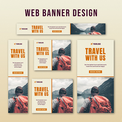 Modern Travel AdWords Display Ads Design google banner design