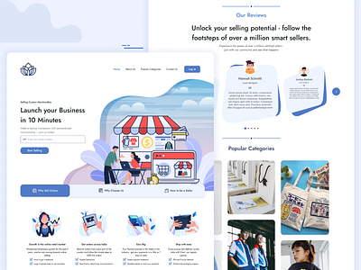 Landing Page - Seller Custom Merchandise branding design desktop app graphic design illustration logo ui ux vector web design