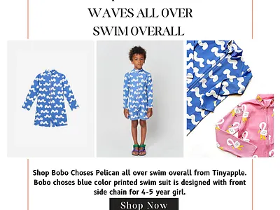 Shop Bobo Choses Waves All Over Swim Overall - Tinyapple