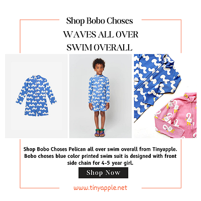 Shop Bobo Choses Waves All Over Swim Overall - Tinyapple