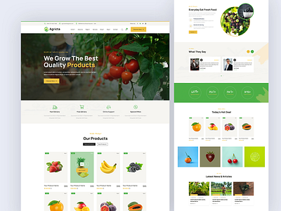 Agriculture Web Design agency agriculture business cleaning company corporate design illustration ui