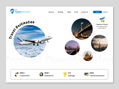 Travel Website Design: Landing Page / Home Page (UI - UX) Design adobe xd app design application dashboard figma flight flight dashboard landing page travel ui ux