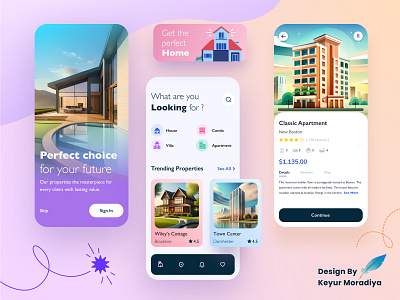 Real estate App Ui Design app branding design graphic design illustration logo typography ui ux vector