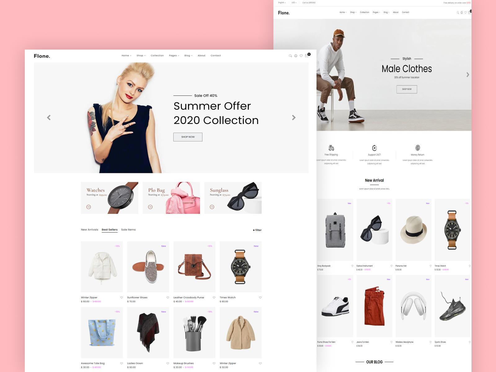 Clean, Minimal ECommerce HTML Template - Flone By HasThemes On Dribbble