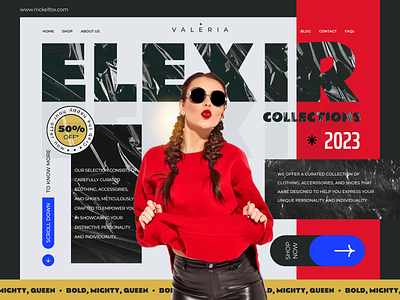 Elexir Summer Sale Website Design bold branding concept contrasty design elegant illustration landing page luxurious minimal rich ui ux