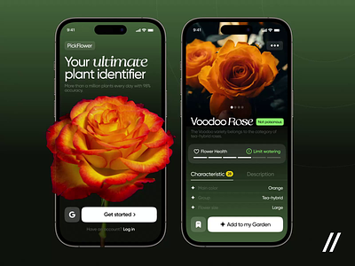 The AI Based Flower Identification Mobile IOS App ai android animation app app design dark theme dashboard design flower identification ios mobile mobile app mobile ui motion online scanning ui ux