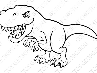 Tyrannosaurus T Rex Dinosaur Cartoon by Christos Georghiou on Dribbble