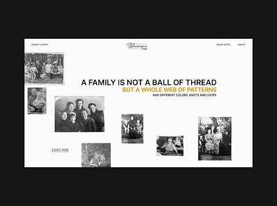 The genealogical tree website landing page design family landing page ui ux website