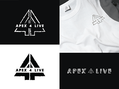 APEX 4 LIVE T-SHIRT | LOGO apex 4 live black t shirt branding graphic design logo t shirt t shirt design white t shirt