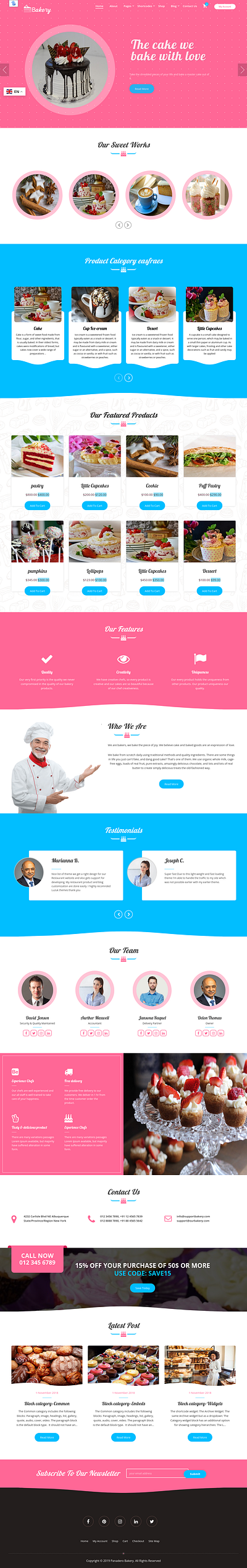 Bakery Website design graphic design ui ux website wordpress