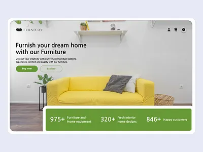 Furniture website homepage branding design graphic design logo typography ui ux vector