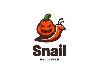 snail combination with halloween animal app branding design graphic design halloween icon illustration logo pumpkin snail ui ux vector