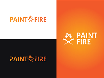 PAINT & FIRE LOGO branding fire fire logo graphic design logo paint paint fire paint fire logo paint logo