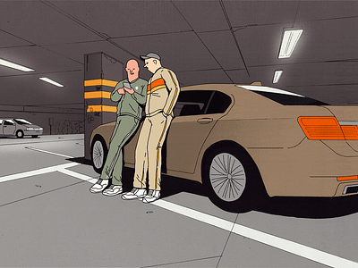 MUBI Underground Parking Bumper AD car illustration man