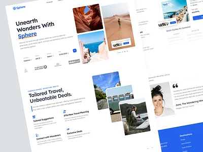 Travel Agency Homepage - Sphere landing page travel agency travel design travel homepage travel landing page travel ui trip planner trip planner design ui web design website ui