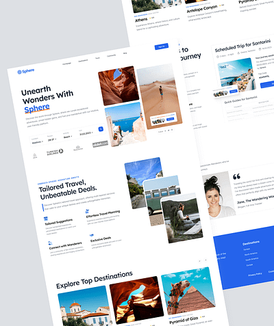 Travel Agency Homepage - Sphere landing page travel agency travel design travel homepage travel landing page travel ui trip planner trip planner design ui web design website ui