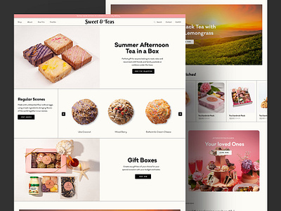 Sweet&Teas - Sweets & Teas Landing Page Website brand branding clean design flat graphic design illustration logo minimal ui ux web web design website