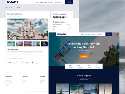 Nomads - Explore the Beautiful World accomodation adobe xd adventure design holiday hotels nomads staycation travel ui web design