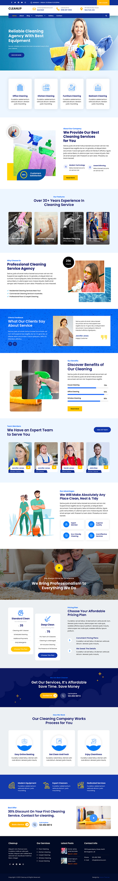 Cleaning Company Website branding design graphic design ui ux website wordpress