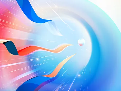 Follow the ball | Wonderbloom 2d animation animation ball bright colors explainer video fly galaxy illustration light light tunnel magic motion animation motion design reel showreel space tunnel wave