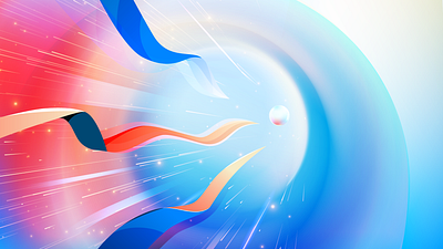 Follow the ball | Wonderbloom 2d animation animation ball bright colors explainer video fly galaxy illustration light light tunnel magic motion animation motion design reel showreel space tunnel wave