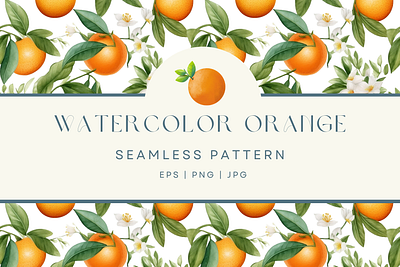 Watercolor Orange Seamless Pattern background design graphic design orange pattern seamless watercolor