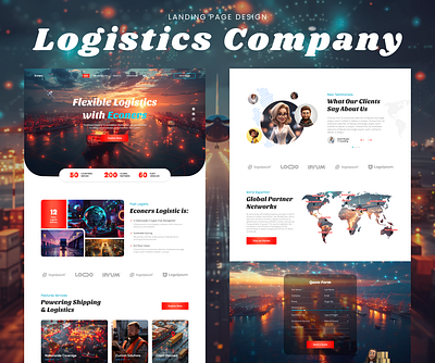 Logistics company - landing page adaptives branding design graphic design illustration landing landing page logistics logistics company logistics landing logo site template ui ux web design website