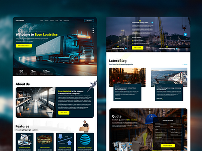 Logistics company - landing page adaptives animation branding design graphic design illustration landing landing page logistics logistics company logo site template ui ux web design website